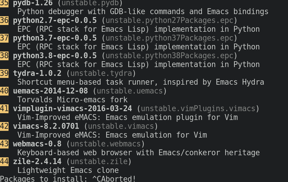 Figure 2: The nox emacs output